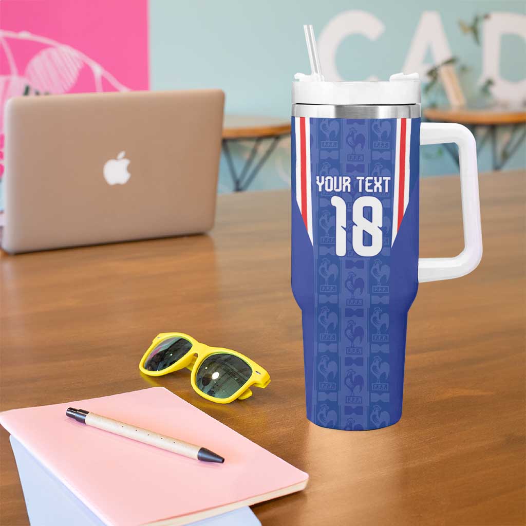 Custom France Football Tumbler With Handle Les Bleus Glory Road to 2026