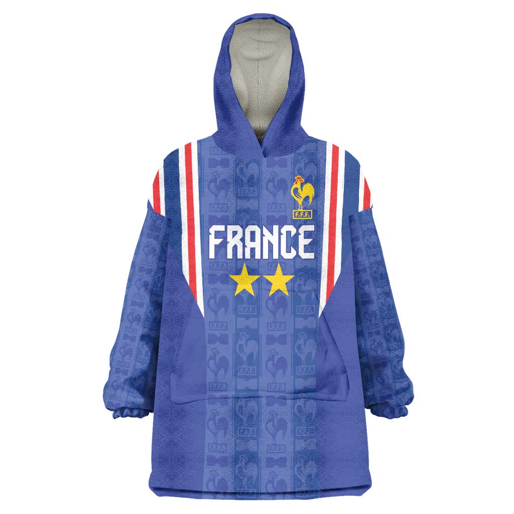 Custom France Football Wearable Blanket Hoodie Les Bleus Glory Road to 2026
