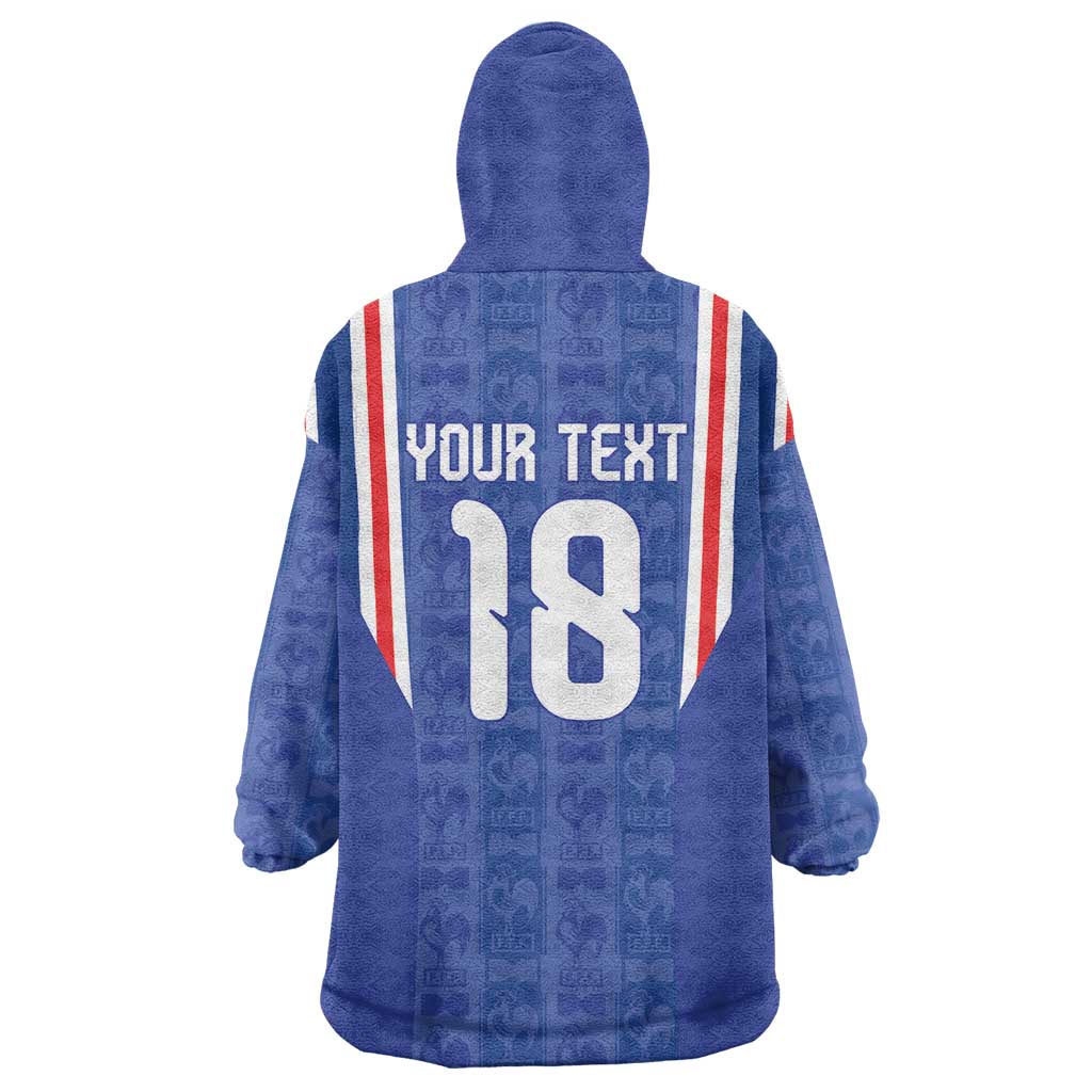 Custom France Football Wearable Blanket Hoodie Les Bleus Glory Road to 2026