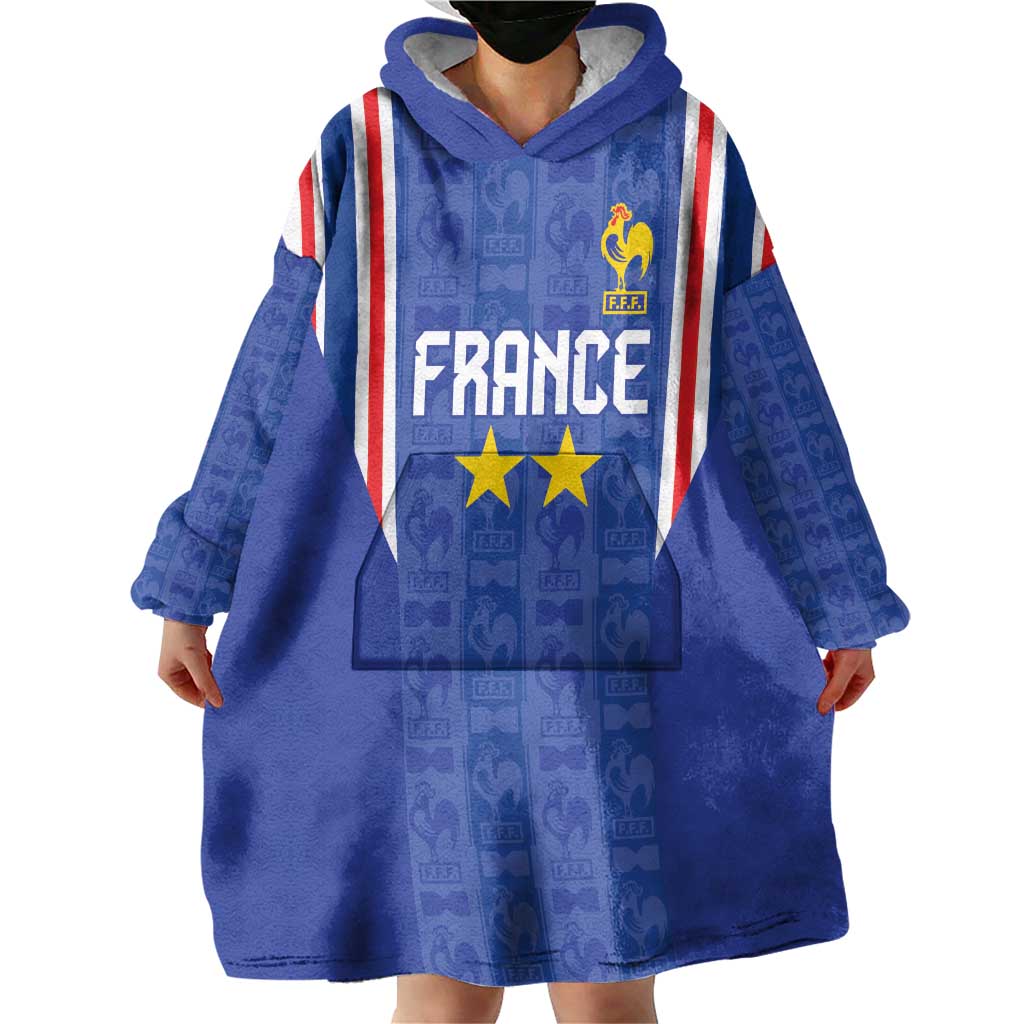 Custom France Football Wearable Blanket Hoodie Les Bleus Glory Road to 2026