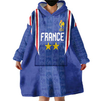 Custom France Football Wearable Blanket Hoodie Les Bleus Glory Road to 2026