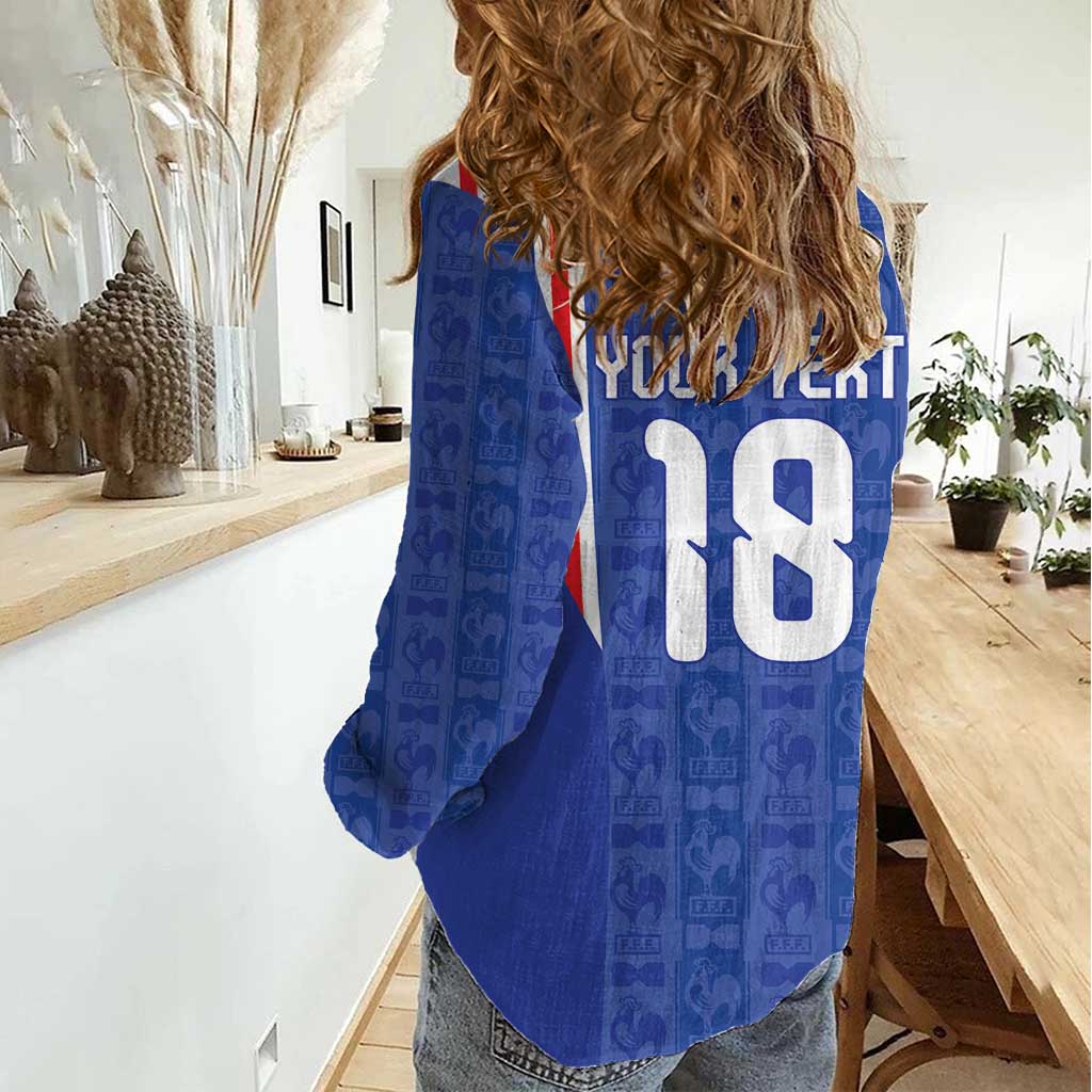 Custom France Football Women Casual Shirt Les Bleus Glory Road to 2026