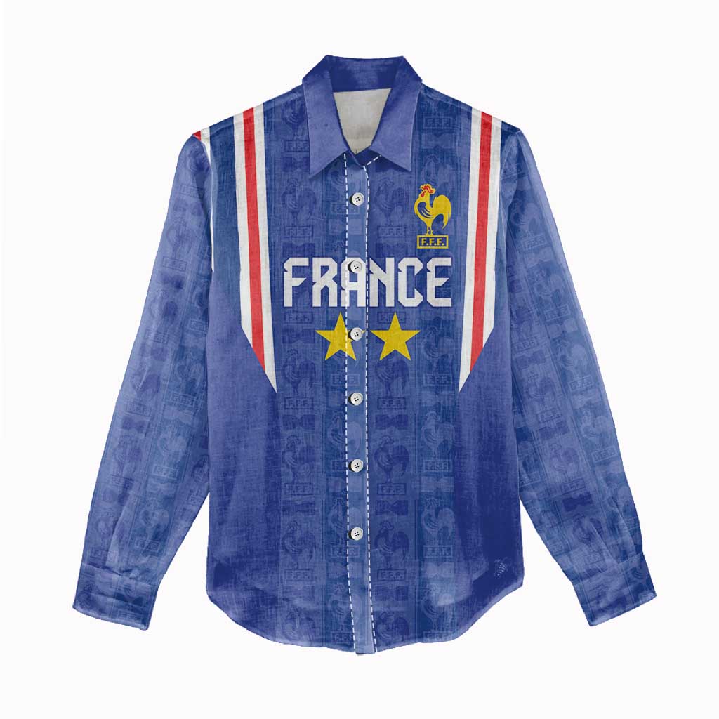 Custom France Football Women Casual Shirt Les Bleus Glory Road to 2026