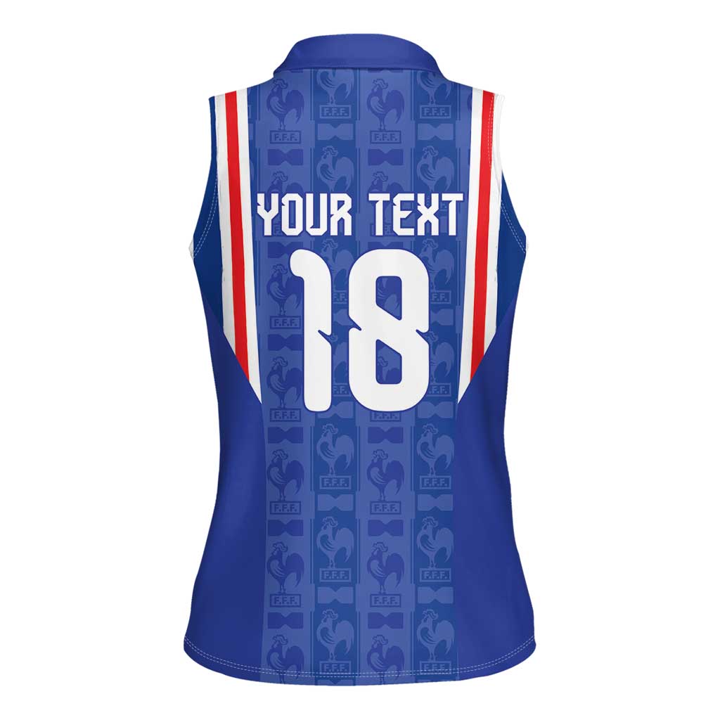 Custom France Football Women Sleeveless Polo Shirt Les Bleus Glory Road to 2026