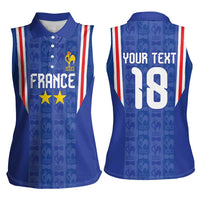 Custom France Football Women Sleeveless Polo Shirt Les Bleus Glory Road to 2026