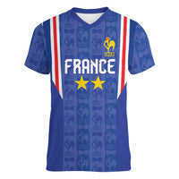 Custom France Football Women V-Neck T-Shirt Les Bleus Glory Road to 2026