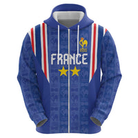 Custom France Football Zip Hoodie Les Bleus Glory Road to 2026