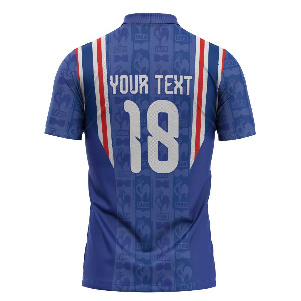Custom France Football Zipper Polo Shirt Les Bleus Glory Road to 2026