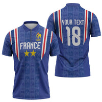 Custom France Football Zipper Polo Shirt Les Bleus Glory Road to 2026