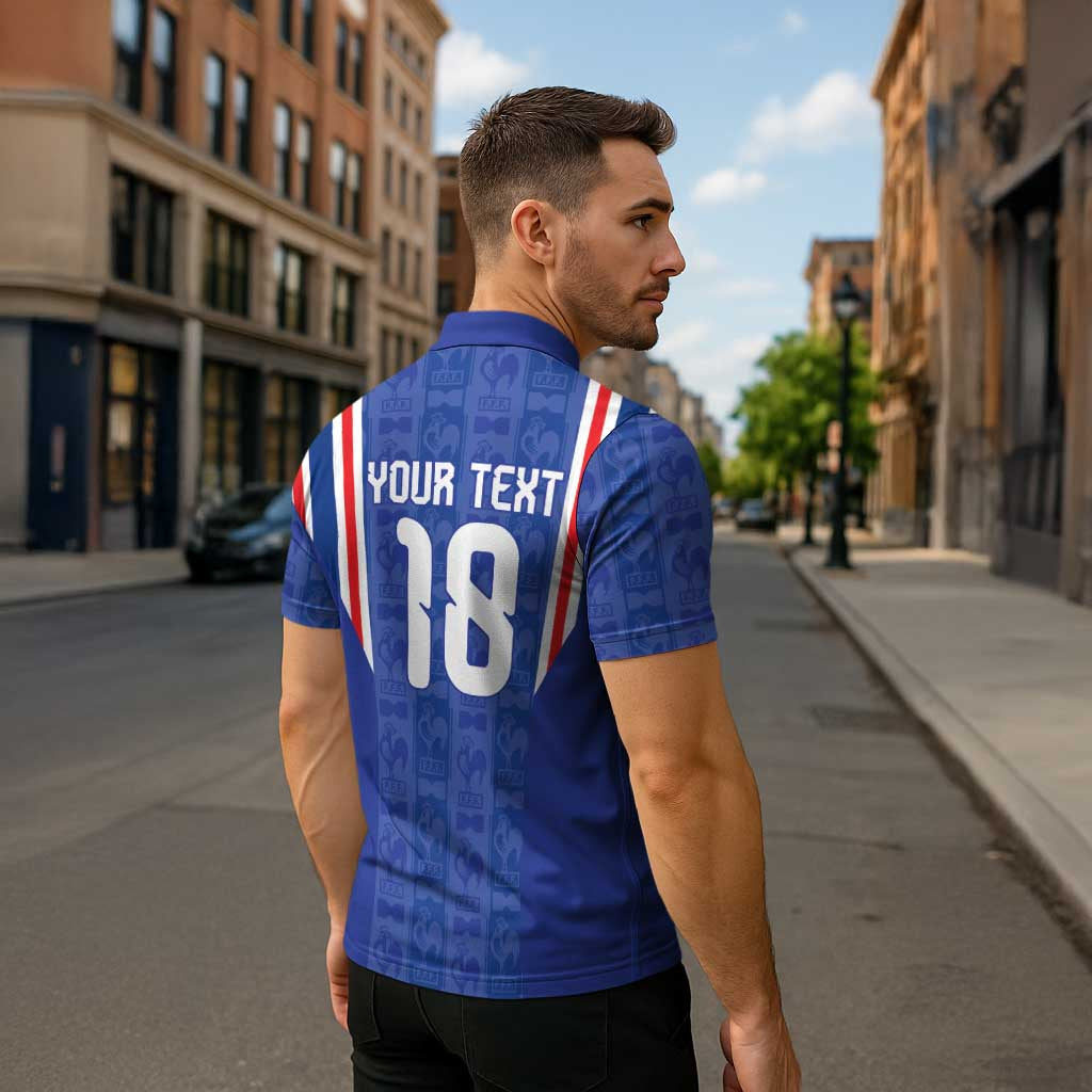 Custom France Football Zipper Polo Shirt Les Bleus Glory Road to 2026