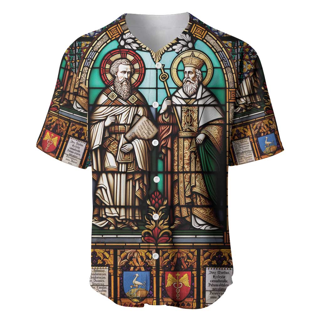 Happy Saints Cyril and Methodius Day Baseball Jersey Christian Stained-Glass Window