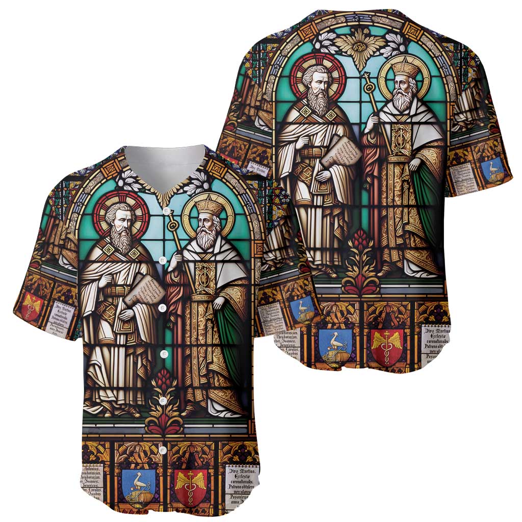 Happy Saints Cyril and Methodius Day Baseball Jersey Christian Stained-Glass Window