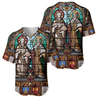 Happy Saints Cyril and Methodius Day Baseball Jersey Christian Stained-Glass Window