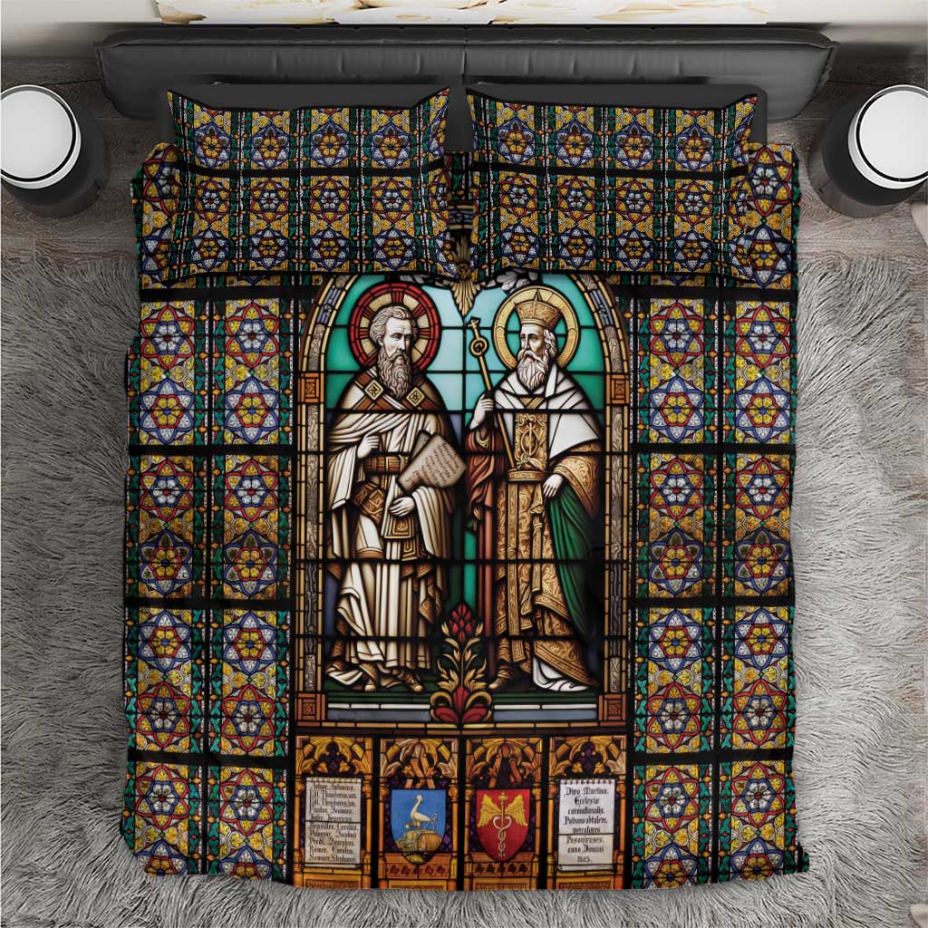 Happy Saints Cyril and Methodius Day Bedding Set Christian Stained-Glass Window