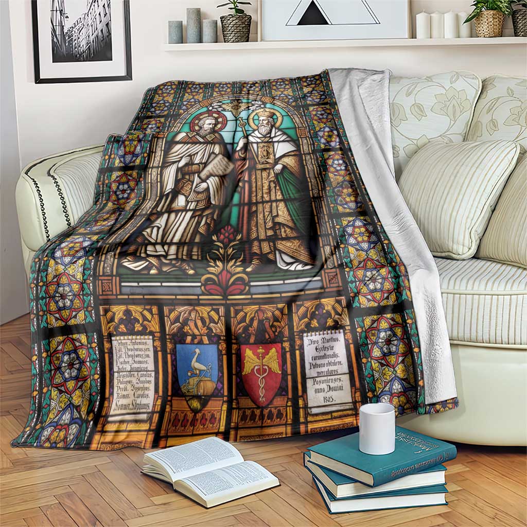 Happy Saints Cyril and Methodius Day Blanket Christian Stained-Glass Window