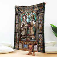 Happy Saints Cyril and Methodius Day Blanket Christian Stained-Glass Window
