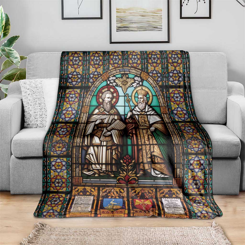 Happy Saints Cyril and Methodius Day Blanket Christian Stained-Glass Window