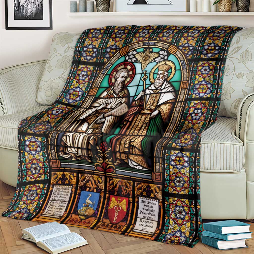 Happy Saints Cyril and Methodius Day Blanket Christian Stained-Glass Window