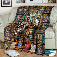 Happy Saints Cyril and Methodius Day Blanket Christian Stained-Glass Window