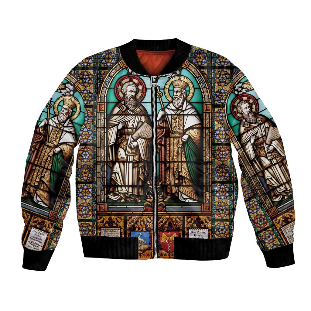 Happy Saints Cyril and Methodius Day Bomber Jacket Christian Stained-Glass Window