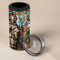 Happy Saints Cyril and Methodius Day 4 in 1 Can Cooler Tumbler Christian Stained-Glass Window