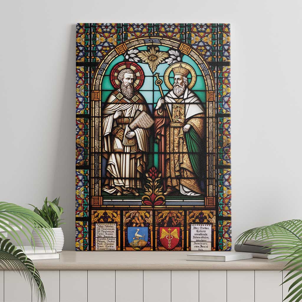 Happy Saints Cyril and Methodius Day Canvas Wall Art Christian Stained-Glass Window