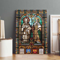 Happy Saints Cyril and Methodius Day Canvas Wall Art Christian Stained-Glass Window