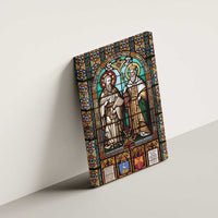Happy Saints Cyril and Methodius Day Canvas Wall Art Christian Stained-Glass Window