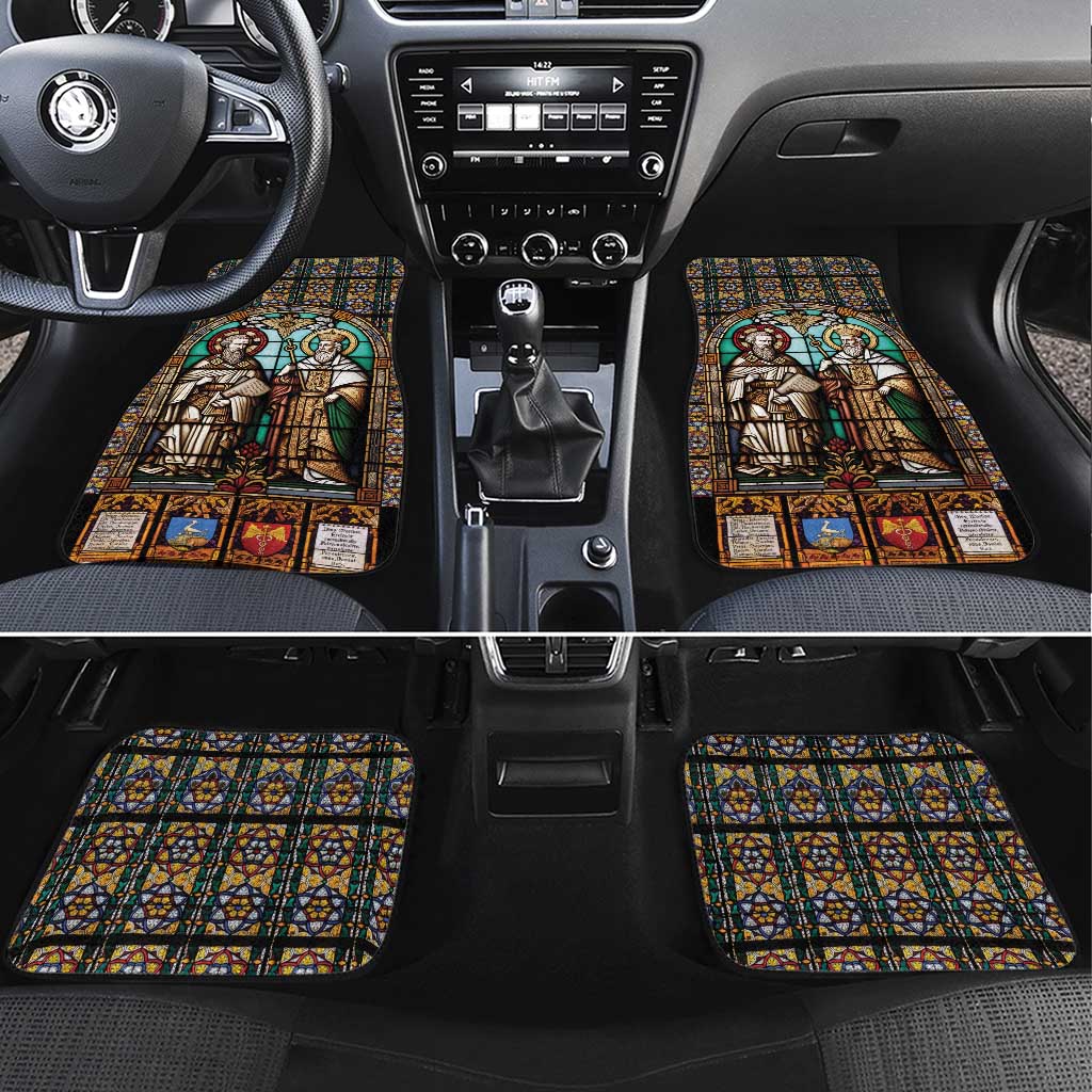 Happy Saints Cyril and Methodius Day Car Mats Christian Stained-Glass Window