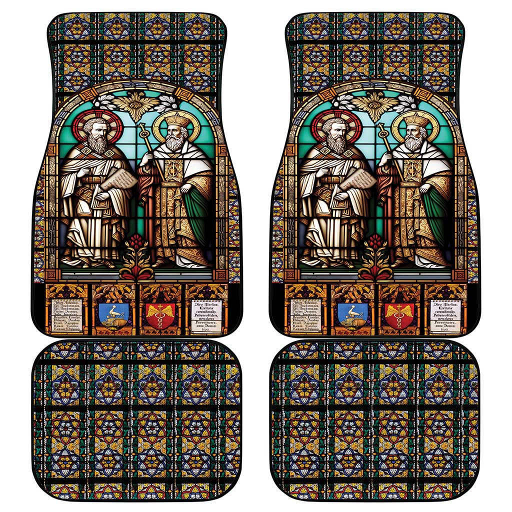 Happy Saints Cyril and Methodius Day Car Mats Christian Stained-Glass Window