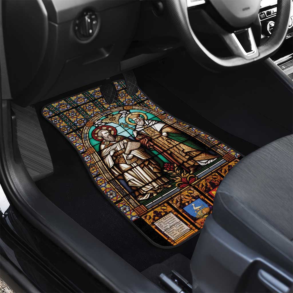 Happy Saints Cyril and Methodius Day Car Mats Christian Stained-Glass Window