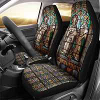 Happy Saints Cyril and Methodius Day Car Seat Cover Christian Stained-Glass Window