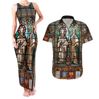 Happy Saints Cyril and Methodius Day Couples Matching Tank Maxi Dress and Hawaiian Shirt Christian Stained-Glass Window