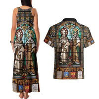 Happy Saints Cyril and Methodius Day Couples Matching Tank Maxi Dress and Hawaiian Shirt Christian Stained-Glass Window
