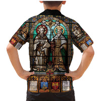 Happy Saints Cyril and Methodius Day Family Matching Mermaid Dress and Hawaiian Shirt Christian Stained-Glass Window