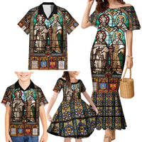 Happy Saints Cyril and Methodius Day Family Matching Mermaid Dress and Hawaiian Shirt Christian Stained-Glass Window