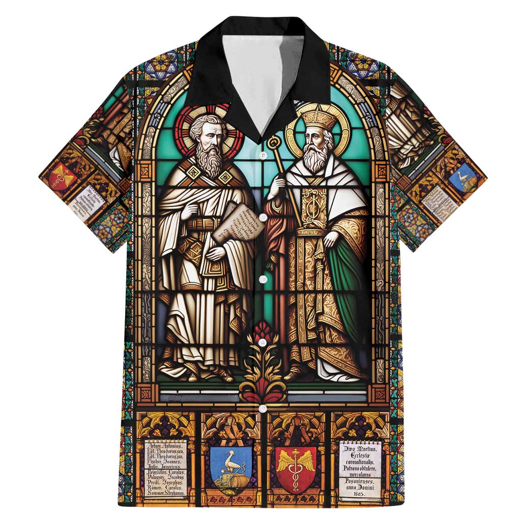 Happy Saints Cyril and Methodius Day Family Matching Mermaid Dress and Hawaiian Shirt Christian Stained-Glass Window