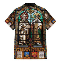 Happy Saints Cyril and Methodius Day Family Matching Mermaid Dress and Hawaiian Shirt Christian Stained-Glass Window