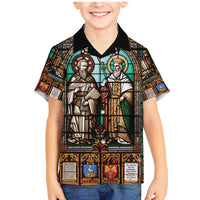 Happy Saints Cyril and Methodius Day Family Matching Mermaid Dress and Hawaiian Shirt Christian Stained-Glass Window