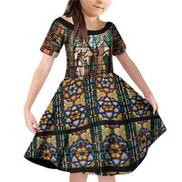 Happy Saints Cyril and Methodius Day Family Matching Off Shoulder Short Dress and Hawaiian Shirt Christian Stained-Glass Window