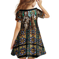 Happy Saints Cyril and Methodius Day Family Matching Short Sleeve Bodycon Dress and Hawaiian Shirt Christian Stained-Glass Window