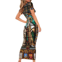 Happy Saints Cyril and Methodius Day Family Matching Short Sleeve Bodycon Dress and Hawaiian Shirt Christian Stained-Glass Window