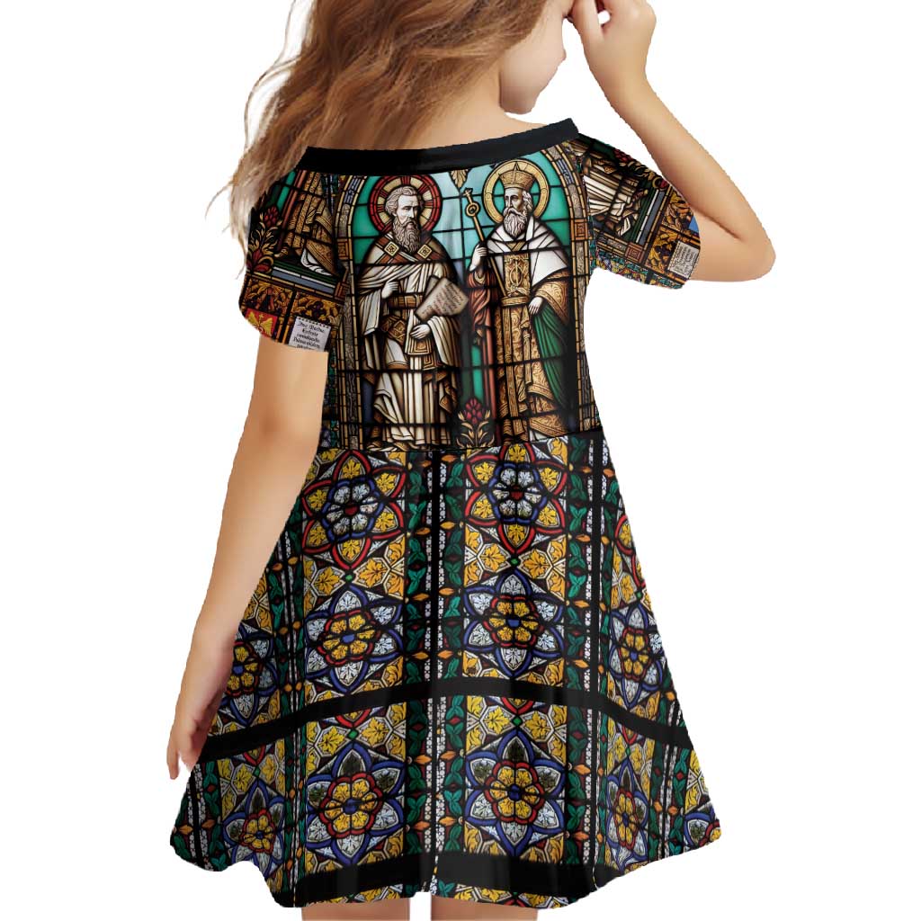 Happy Saints Cyril and Methodius Day Family Matching Summer Maxi Dress and Hawaiian Shirt Christian Stained-Glass Window