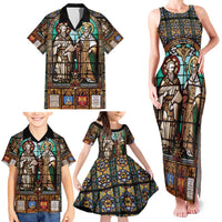 Happy Saints Cyril and Methodius Day Family Matching Tank Maxi Dress and Hawaiian Shirt Christian Stained-Glass Window