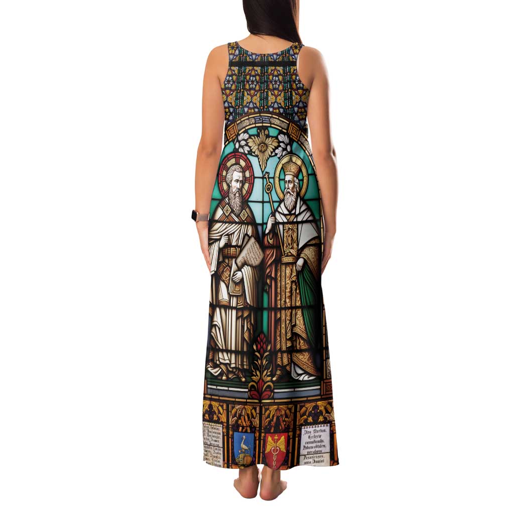 Happy Saints Cyril and Methodius Day Family Matching Tank Maxi Dress and Hawaiian Shirt Christian Stained-Glass Window