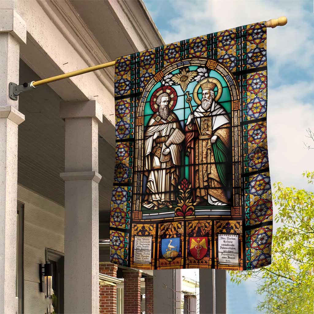 Happy Saints Cyril and Methodius Day Garden Flag Christian Stained-Glass Window