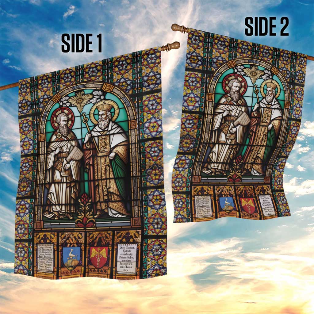 Happy Saints Cyril and Methodius Day Garden Flag Christian Stained-Glass Window