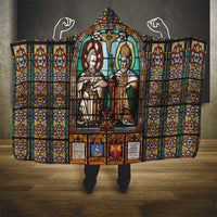 Happy Saints Cyril and Methodius Day Hooded Blanket Christian Stained-Glass Window
