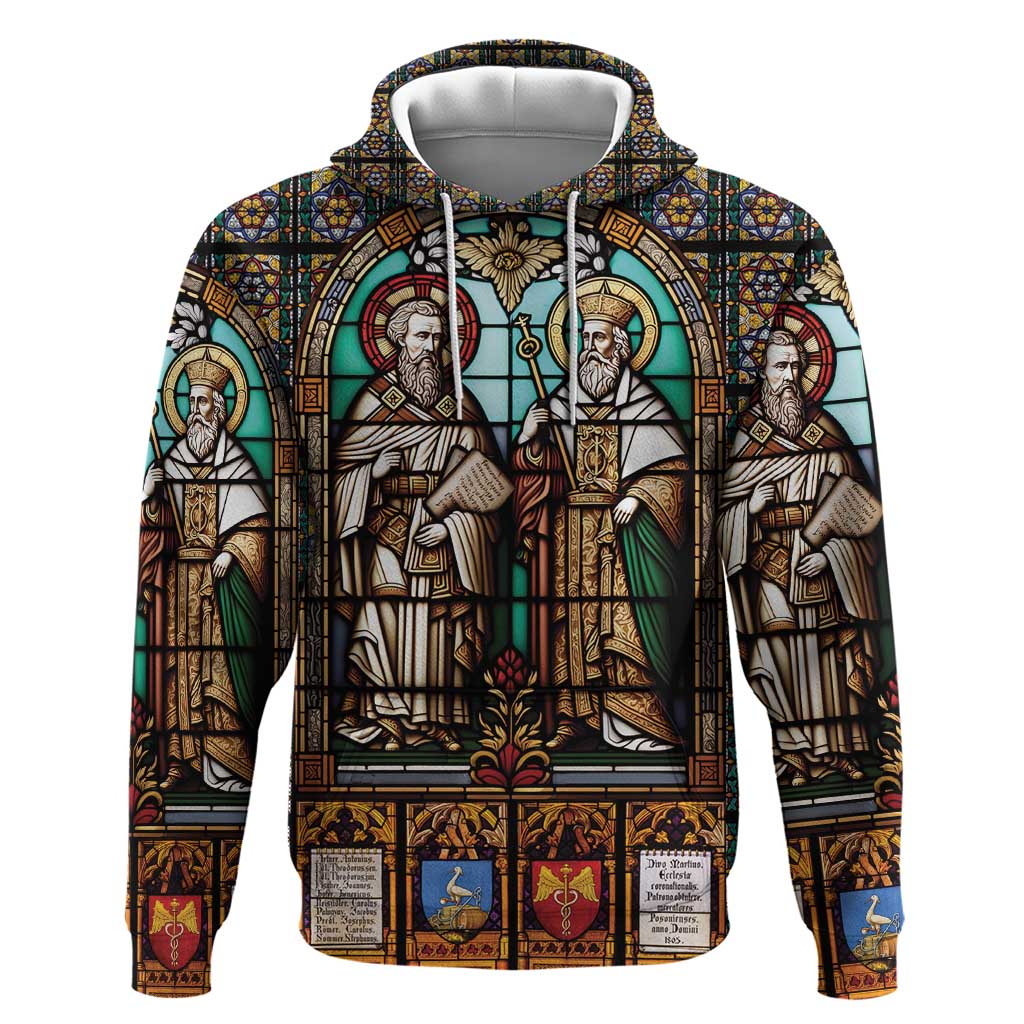 Happy Saints Cyril and Methodius Day Hoodie Christian Stained-Glass Window