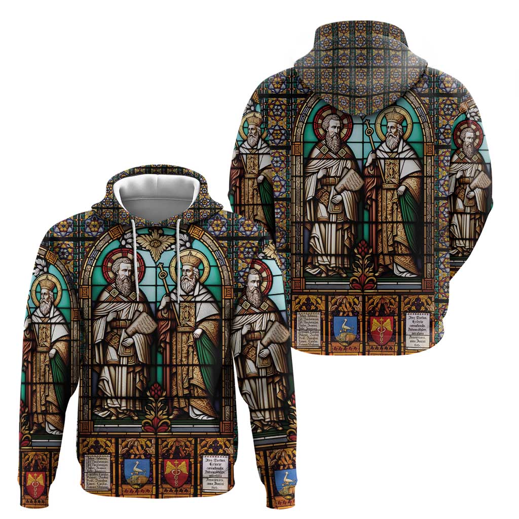 Happy Saints Cyril and Methodius Day Hoodie Christian Stained-Glass Window